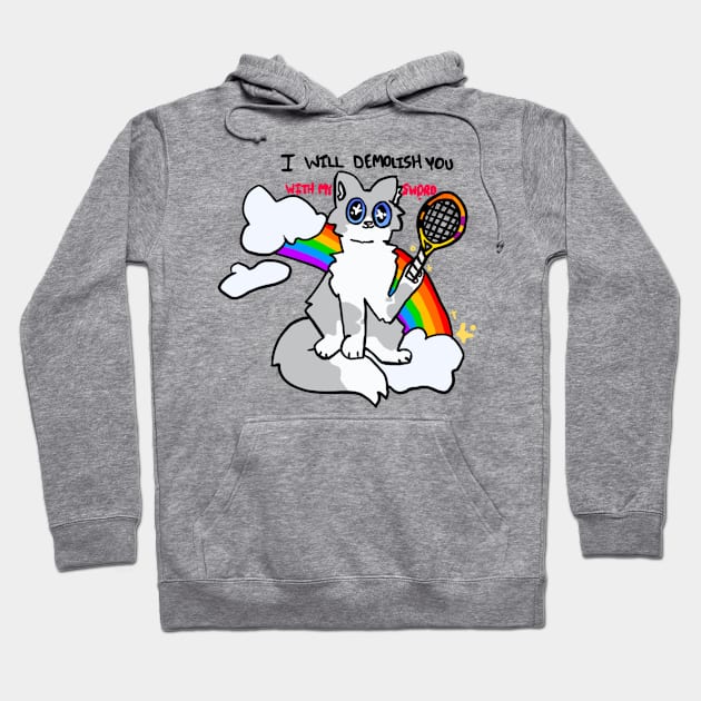 Demolish You With My Sword Cat Hoodie by Catennis